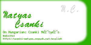 matyas csanki business card